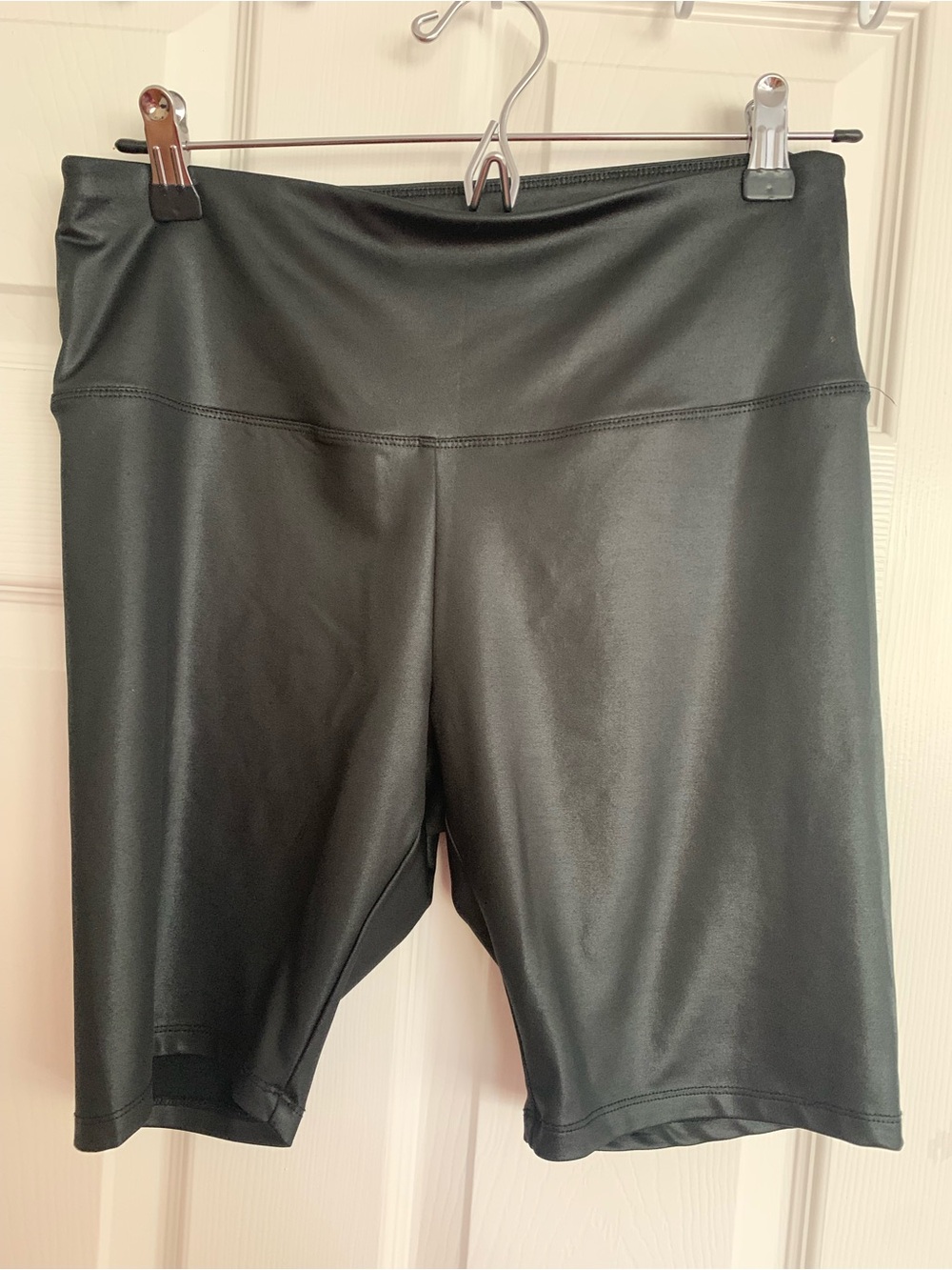 Marc NY Biker Shorts: Black, Back Logo, 88% Polyester, 12% Spandex, Large